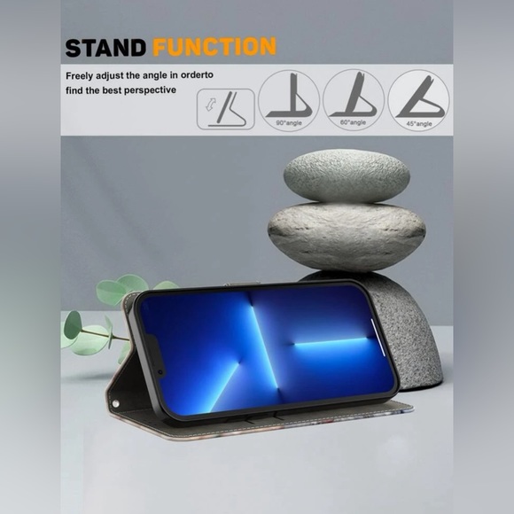 Butterfly Print Wallet Flip Phone Case - Picture 2 of 6